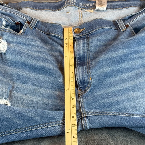 True Nation Men's Jeans Tapered Fit Straight Leg 52X30 Distressed - Picture 6 of 8